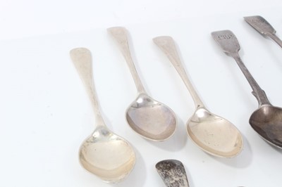 Lot 131 - Group of silver teaspoons and three silver napkin rings
