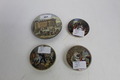 Lot 965 - Four Prattware pot lids including Charing Cross and Blind Man's Bluff