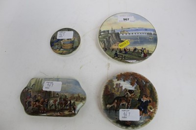 Lot 967 - Four Prattware pot lids including The New Jetty And Pier Margate