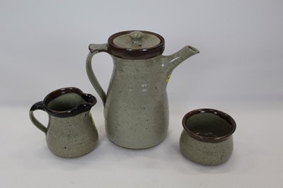 Lot 93 - Geoffrey Whiting (1919-1988) Art pottery three piece coffee set