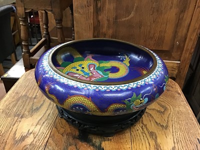 Lot 66 - Early 20th century Chinese cloisonné bowl and stand, four-character mark to base