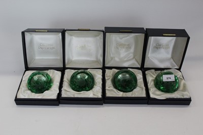 Lot 976 - Four Selkirk limited edition glass paperweights by Peter Holmes - Trout, Otter, Frog and Great Crested Grebe, all No 17 of 30