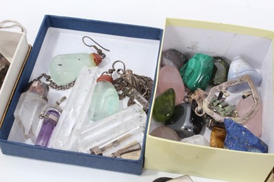 Lot 111 - Group silver jewellery, semi precious gem set jewellery, crystals and bijouterie