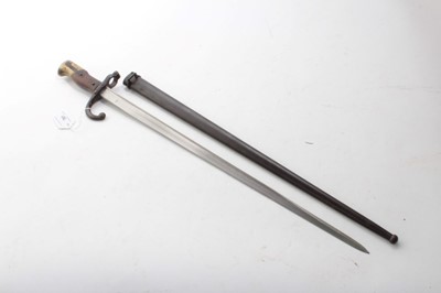 Lot 761 - French 1874 Pattern Gras bayonet dated Paris-Oudry 1880 in scabbard