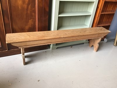 Lot 122 - Antique pine bench H45cm W183cm D26.5cm