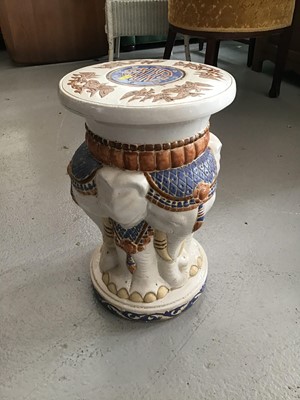 Lot 133 - Indian style garden seat decorated with elephants