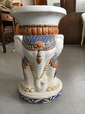 Lot 133 - Indian style garden seat decorated with elephants