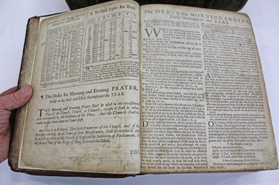 Lot 1161 - Holy Bible, printed Oxford 1712, full calf, together with Holy Bible, London 1703 and 19th century Bible in two parts