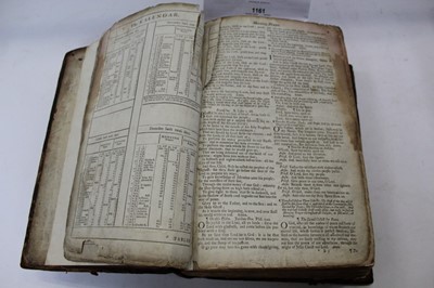 Lot 1161 - Holy Bible, printed Oxford 1712, full calf, together with Holy Bible, London 1703 and 19th century Bible in two parts
