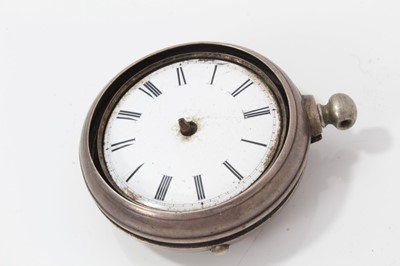 Lot 106 - George IV Silver pair cased pocket watch (London 1826) together with another (Birmingham 1823) and two silver open faced pocket watches (4 watches)