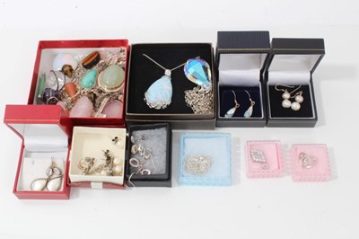 Lot 139 - Collection silver and gem set jewellery