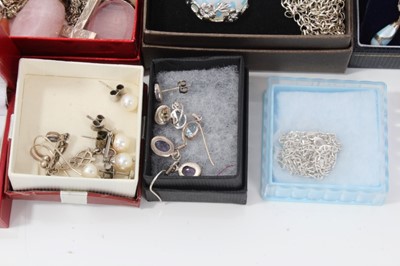 Lot 139 - Collection silver and gem set jewellery