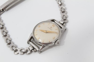 Lot 140 - 1950s ladies Omega stainless steel wristwatch