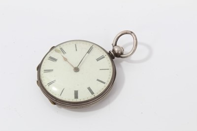 Lot 147 - Victorian silver open faced fob watch (Birmingham 1882) together with five Swiss silver fob watches (6)