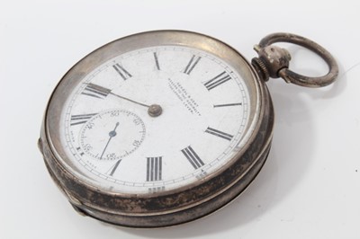 Lot 148 - Victorian silver open faced pocket watch (Birmingham 1882) together with three other silver open faced pocket watches (4)