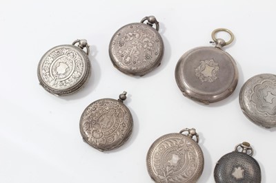 Lot 158 - Group of ten Swiss silver open faced fob watches (10)