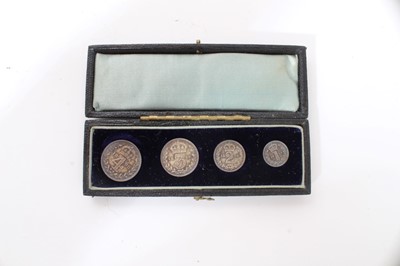 Lot 372 - G.B. - Maundy four coin set 4d - 1d, Victoria O.H. 1898 AU (in black case of issue) (1 coin set)