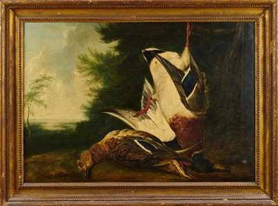 Lot 934 - English School, early 19th century oil on canvas - Dead mallard, in gilt frame