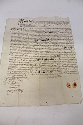 Lot 1277 - The Great Fire of London, paper document- 1669, articles of Agreement by Thomas Sharrow, regarding the possession of one room and one garret situated in Broad Street, London and destroyed in the Gr...