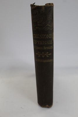 Lot 1179 - John Ruskin, Stones of Venice, 1851 first edition, vol 1 only, together with other antiquarian books