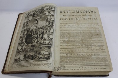 Lot 310 - Rev. John Fox - Book of Martyrs, printed for Alex Hogg at the Kings Arms, with dedication to George III, folio, full calfw