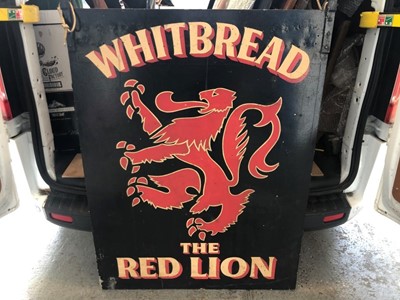 Lot 2070 - Large 20th century hand painted Whitbreads pub sign- 'The Red Lion'