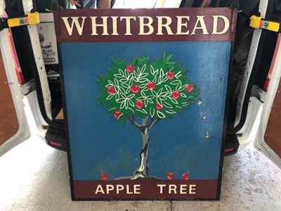 Lot 2071 - Large 20th century hand painted Whitbreads pub sign- 'The Apple Tree'