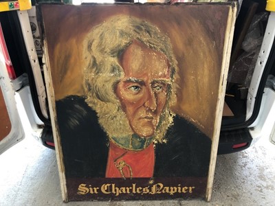 Lot 2079 - Large 20th century hand painted pub sign- 'Sir Charles Papier'