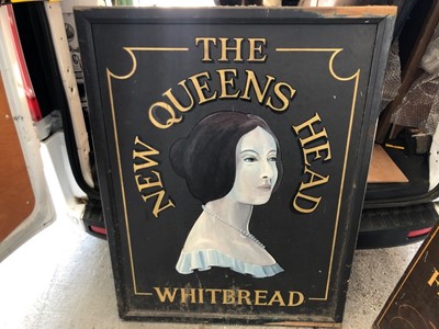 Lot 2082 - Large 20th century hand painted Whitbreads pub sign- 'The New Queens Head'