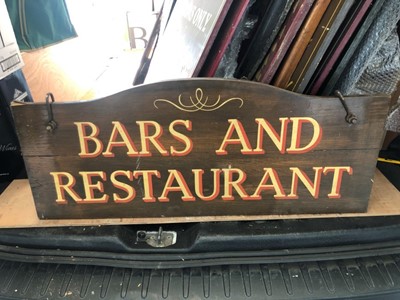 Lot 2087 - Three Large 20th century pub signs for the Viaduct Tavern, Whitbreads Pub Continental and a Bars and Restaurants sign (3)