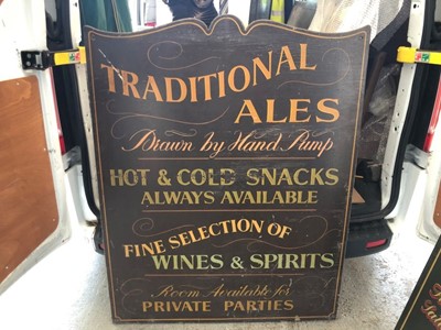 Lot 2089 - Four Large 20th century pub signs for the including Traditional Ales, Hot & Cold meals and two Whitbreads signs (4)