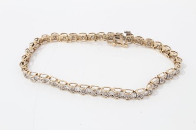 Lot 178 - 9ct gold diamond set bracelet