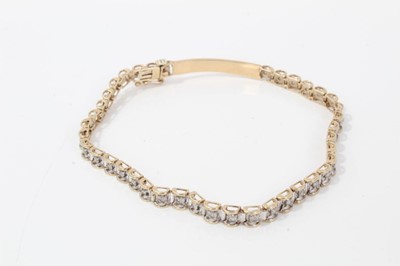 Lot 179 - 9ct gold diamond set bracelet