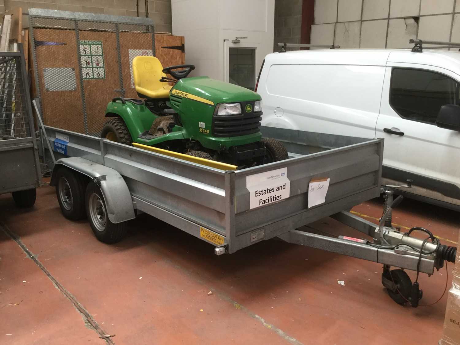 Lot 1 - Wesbroom Trailers twin axel plant trailer with hinged loading ramp, Serial No. 1682113, 3000 KG gross weight