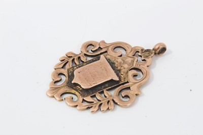 Lot 193 - Victorian 9ct rose gold fob together with a silver fob (2)