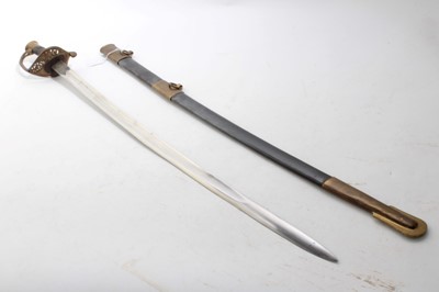 Lot 795 - Reproduction American Civil War Officers sword with scabbard