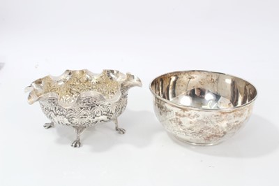 Lot 218 - George V silver bowl (London 1917) together with an Indian white metal bowl (2)