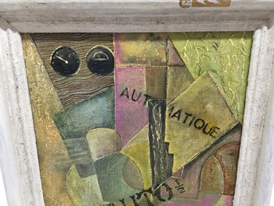 Lot 47 - Follower of Georges Braques - oil and collage, cubist construction
