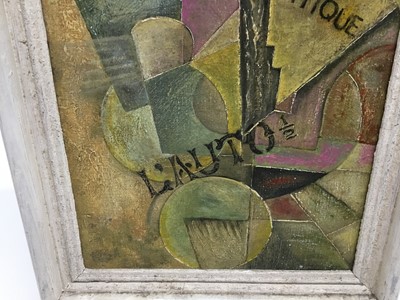 Lot 47 - Follower of Georges Braques - oil and collage, cubist construction