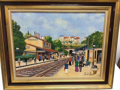 Lot 48 - Michael Hermel (born 1934) oil on canvas, French station
