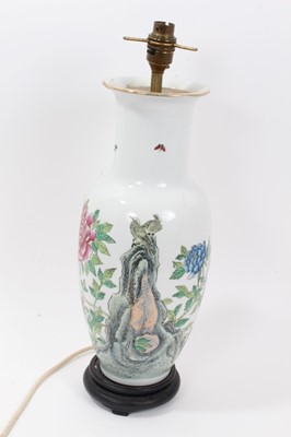 Lot 71 - Chinese famille rose porcelain vase, converted to a lamp