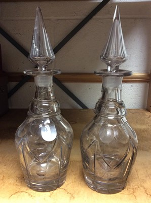 Lot 391 - Pair of 19th century crystal decanters and stoppers