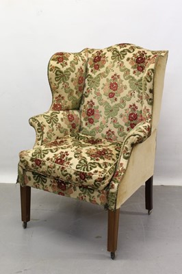 Lot 1212 - Georgian style wing armchair