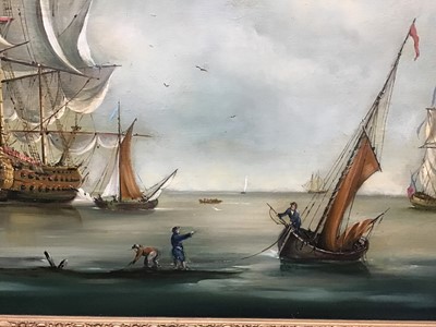 Lot 142 - 19th century style, oil on panel - marine scene