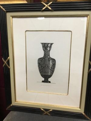 Lot 197 - Decorative set of six engravings of Grecian vases