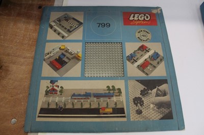 Lego Vintage 60's Wooden Storage Box W/ Legos some of Esso Service Station