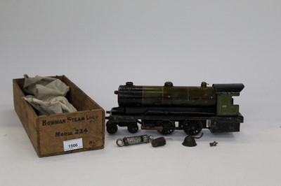 Lot 1506 - Railway Bowman '0' gauge live steam model no. 234, green & black livery in original wooden box