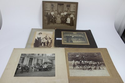 Lot 1194 - Postcards - Military including WW1, real photographic cards, camp life, sports teams, bands, portraits, hospital groups, parades, silks, airship  etc. Loose in shoe box.