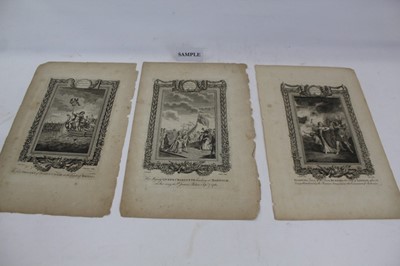 Lot 1199 - Raymond's History of England 18th century copper engravings including Queen Charlotte landing at Harwich.