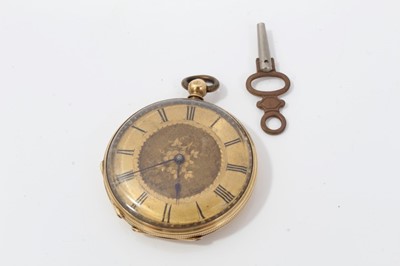 Lot 233 - 18ct gold cased fob watch